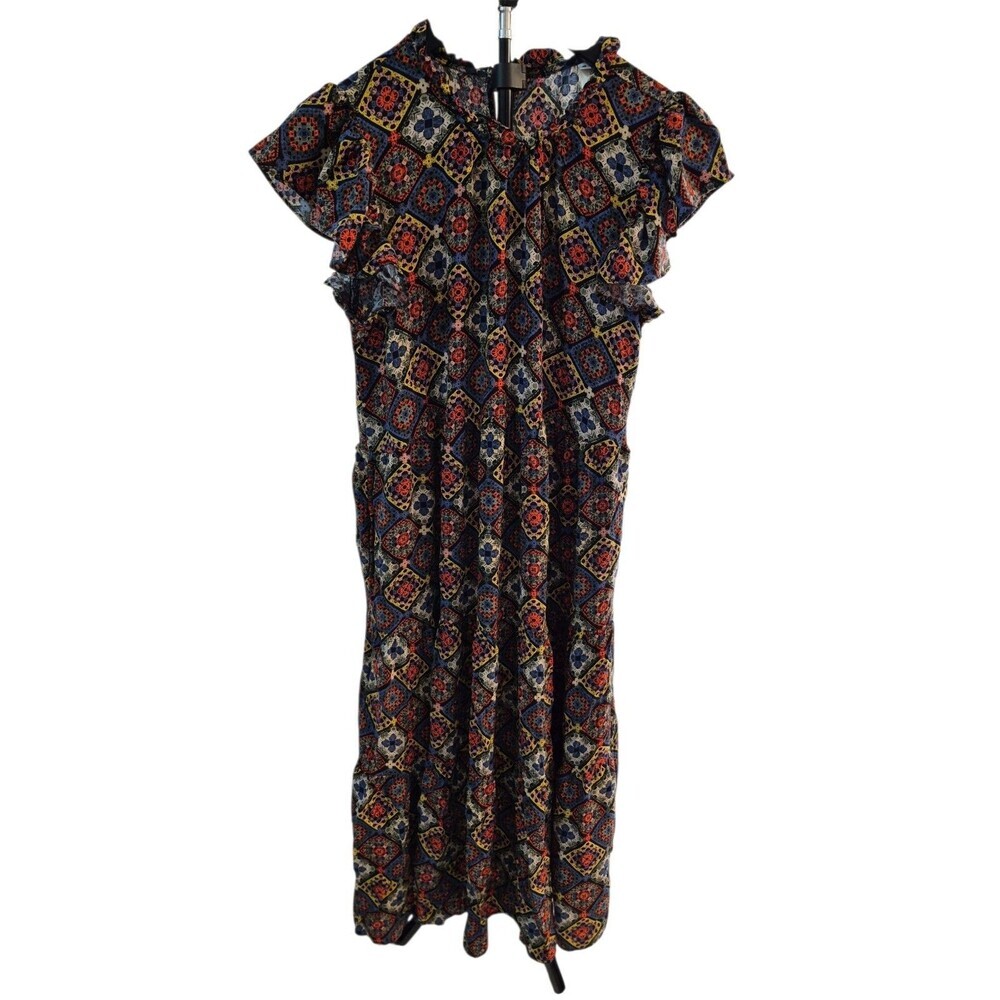 Uncle Frank S Granny Squared Square Dress Ruffled Flowy Preppy Party Wedding